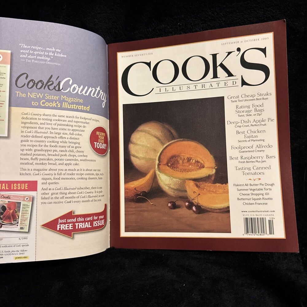 Cook's Illustrated Magazine September/October 2005 Raspberry Streusel Bars